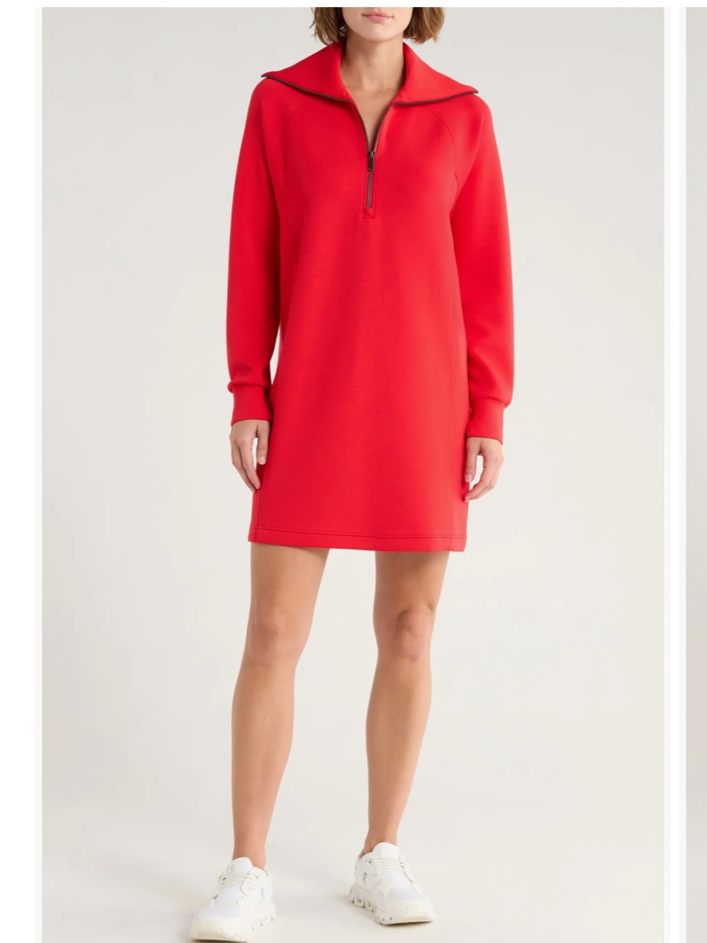 SPANX Air Essentials Half Zip Red Minidress Size Small